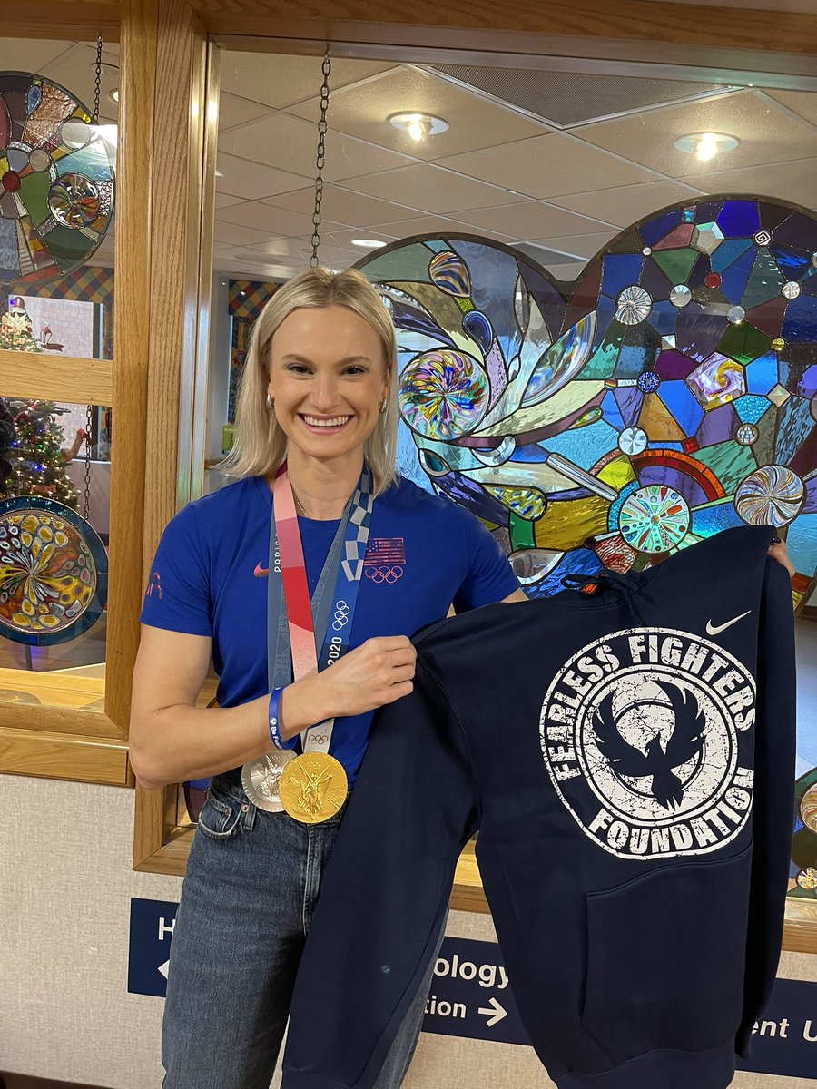 FearlessFightersFoundation (@fearless_fdn) on Twitter photo So blessed to have <a href="/ktnago13/">Katie Moon</a> Olympic Pole Vault 🥇 and 🥈today at <a href="/AkronChildrens/">Akron Children's</a>. She visited with kids and families on the Oncology floor & brought so many 😃 to everyone’s faces! To make the day even a little better for everyone, we brought in Chick-fil-A with us for everyone. So blessed to have <a href="/ktnago13/">Katie Moon</a> Olympic Pole Vault 🥇 and 🥈today at <a href="/AkronChildrens/">Akron Children's</a>. She visited with kids and families on the Oncology floor & brought so many 😃 to everyone’s faces! To make the day even a little better for everyone, we brought in Chick-fil-A with us for everyone.