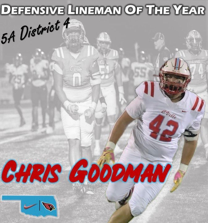 Collinsville Cardinal Football (@cvillecardsfb) on Twitter photo Congrats <a href="/ChrisGoodman73/">Chris Goodman</a> with <a href="/collinsville_fb/">Cardinal Football</a> for earning Defensive Lineman of the Year!! #ETC #GoCards #DL <a href="/Coach_TDaniels/">Tony Daniels</a> <a href="/CoachJames3/">Cory James</a> Congrats <a href="/ChrisGoodman73/">Chris Goodman</a> with <a href="/collinsville_fb/">Cardinal Football</a> for earning Defensive Lineman of the Year!! #ETC #GoCards #DL <a href="/Coach_TDaniels/">Tony Daniels</a> <a href="/CoachJames3/">Cory James</a>