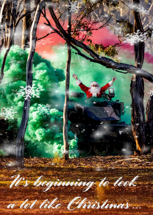 3BrigadeTSV's tweet photo. As Santa conducts his final 'boots and saddles' parade for 'the big day,' may we at the 3rd Brigade (Armoured Amphibious) wish you and your loved ones a blessed Christmas and a prosperous New Year. https://t.co/iQGODj0IWX