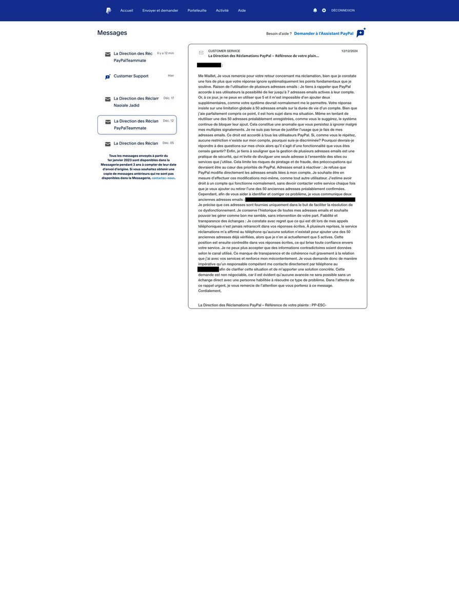NAWELC's tweet photo. @AskPayPal 1.5 months, 5 complaints, 4 calls... @PayPal claims to ensure user security but makes it impossible to modify emails, even in case of a hack. Is this incompetence or disregard to an 18 year loyal customer? Is your strategy to exhaust people to giving up? https://t.co/j0bJt3ZgBL