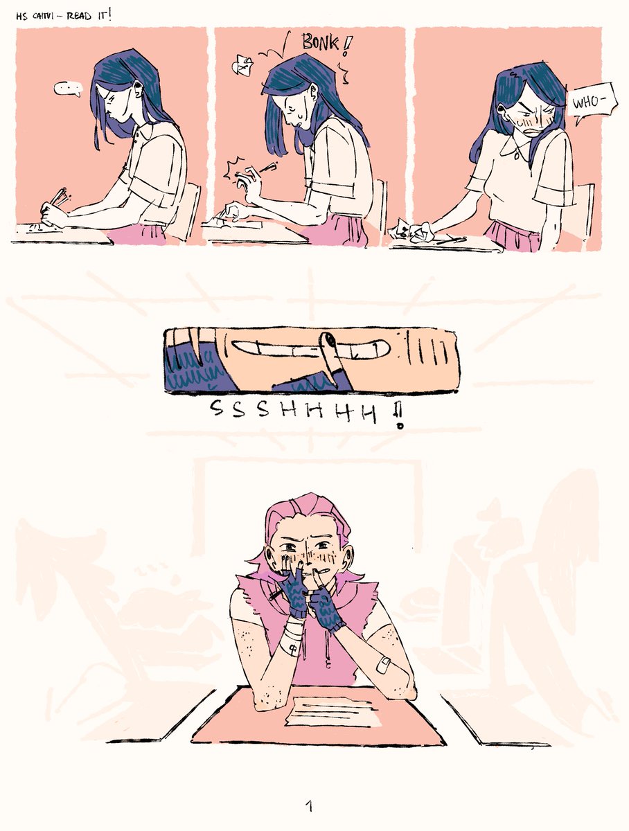 _eclrr_'s tweet image. high school caitvi passing notes 
1/2