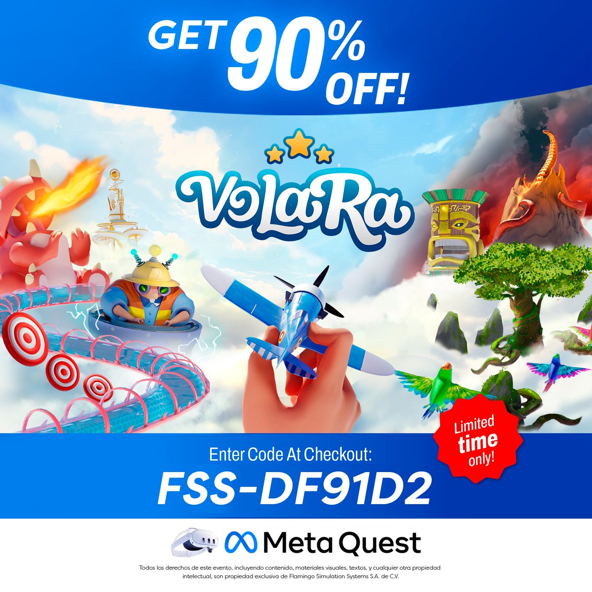 Volara_VR's tweet photo. 🌟Volara is officially LIVE on the Meta Quest Store! 

✨After countless hours of dedication, we're thrilled to bring Volara to stand-alone VR users. Immerse yourself like never before. 

Get 90%0ff for a limited time!!

https://t.co/jAhRGOO7IQ https://t.co/sJLEpwyBsZ