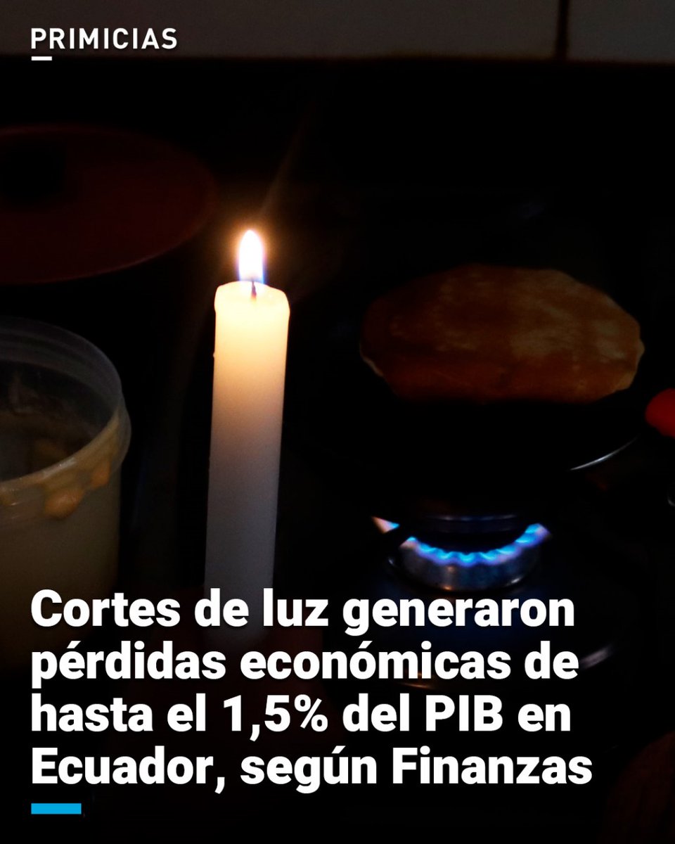 Primicias's tweet photo. El ministro de Finanzas, Juan Carlos Vega, sostiene que el impacto de los cortes de luz en Ecuador "será mucho menor al que se pensaba". https://t.co/BkiupazJCp https://t.co/vNHMdyHvoY