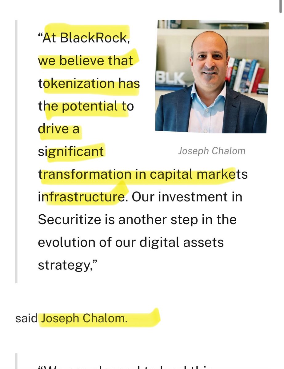 nottellingyou73's tweet photo. So Joseph Chalom is on the board of securitize along side the new SEC chairman Paul Atkins and he’s also the head of BlackRock’s Head of Strategic Relationships and Investments and also thinks tokenization will “drive a significant transformation in capital markets infrastructure” 

And most importantly speaking at the $Ondo summit on 2/6/2025 when $Ondo will be launching Ondo Global Markets which is a platform for institutional investors to onboard and transact in tokenized stocks and bonds. 🌐

We have the SEC behind $Ondo ✅
We have BlackRock behind $Ondo ✅
We have Founder’s Fund (Peter Thiel who backed JD Vance) behind $Ondo ✅

2025 is looking bright for $Ondo ☀️