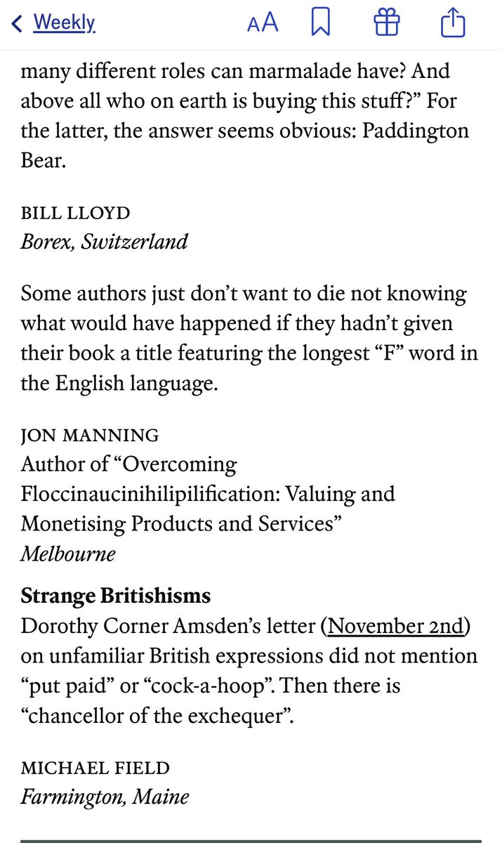 PricingProphets's tweet photo. @theeconomist have published my Letter to their Editor in this weeks double Christmas edition. The letter is in response to “And the prize for the oddest book title goes to…” can be found in the Britain section of last weeks edition https://t.co/93fQGBaHK3