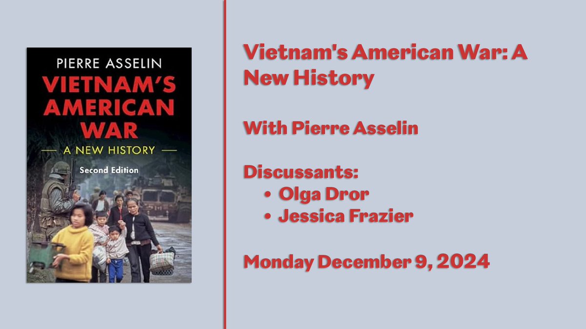 Watch the recording of our December 9th WHS event! The book talk featured "Vietnam's American War: A New History" by Pierre Asselin which dives into a story of how and why Hanoi won. 
#history #vietnamwar #internationalhistory 
wilsoncenter.org/event/vietnams…