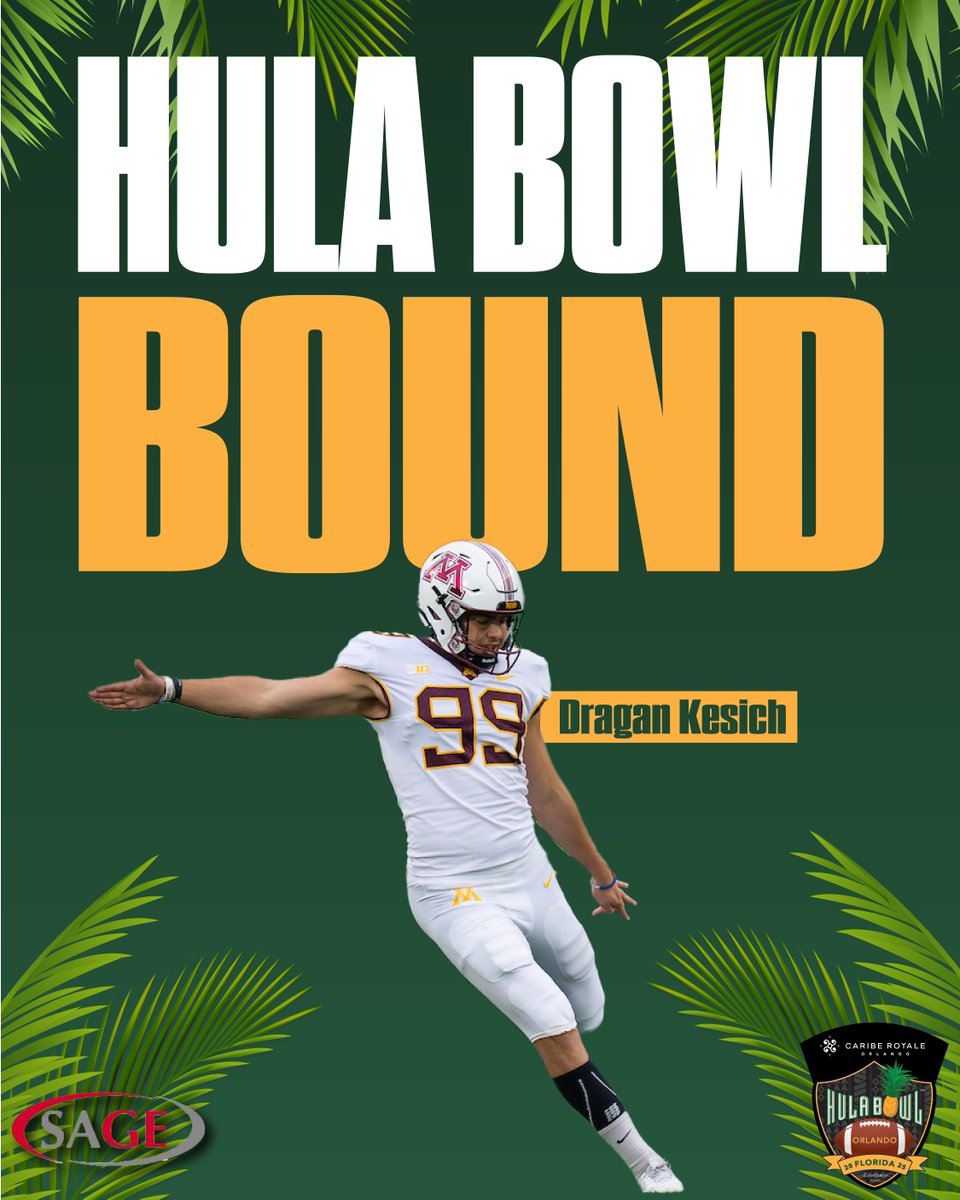 Hula Bowl (@hula_bowl) on Twitter photo Hula Bowl Bound! 👏🏼
<a href="/dragan_serb8/">Dragan Kesich</a> has officially accepted his invite to the Caribe Royale Orlando 2025 Hula Bowl All-Star Game!
#SkiUMah | #HulaBowl2025 🏈
<a href="/GopherFootball/">Minnesota Football</a> <a href="/SAGECards/">SAGE Collectibles</a> <a href="/cariberoyale/">Caribe Royale Orlando</a> <a href="/NFL/">NFL</a> <a href="/CoachScottFB/">Coach Scott Phillips</a> Hula Bowl Bound! 👏🏼
<a href="/dragan_serb8/">Dragan Kesich</a> has officially accepted his invite to the Caribe Royale Orlando 2025 Hula Bowl All-Star Game!
#SkiUMah | #HulaBowl2025 🏈
<a href="/GopherFootball/">Minnesota Football</a> <a href="/SAGECards/">SAGE Collectibles</a> <a href="/cariberoyale/">Caribe Royale Orlando</a> <a href="/NFL/">NFL</a> <a href="/CoachScottFB/">Coach Scott Phillips</a>