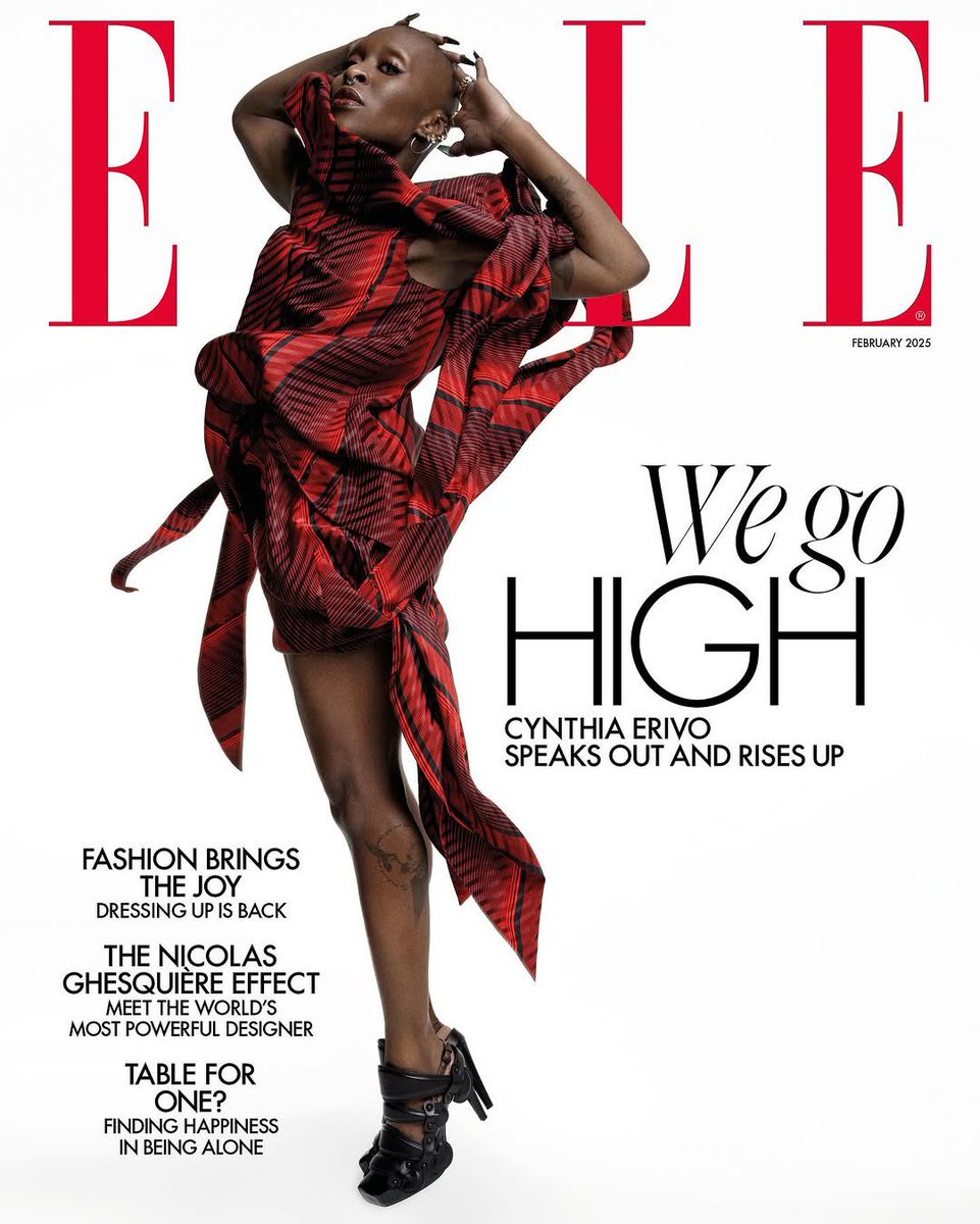 PopCrave's tweet photo. Cynthia Erivo graces the cover of ELLE UK.

📸: Fabien Montique https://t.co/slFOR1pPNJ