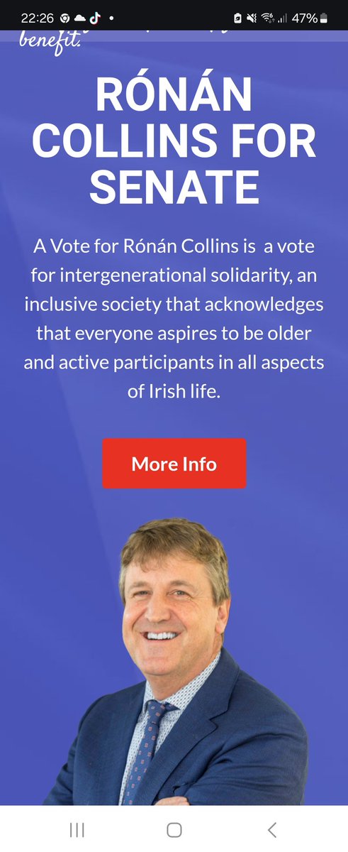 ronancollins.ie 
Age Friendly Future For All 
Rem how older people's voices got 'lost'  during COVID ?
Let's not have any generation unheard in our society -  Intergenerational Solidarity in all we design 
Vote Rònán Collins 
#seanad