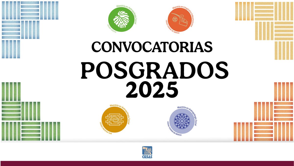¡Estudia con las y los mejores en Antropología Social y Lingüística! 
No dejes pasar esta oportunidad de formar parte de nuestros #PosgradosCIESAS. 👉bit.ly/PosgradosCIESAS