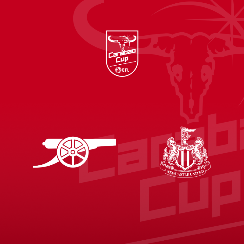 Arsenal's tweet photo. Semi-final opponents: Confirmed 🔐