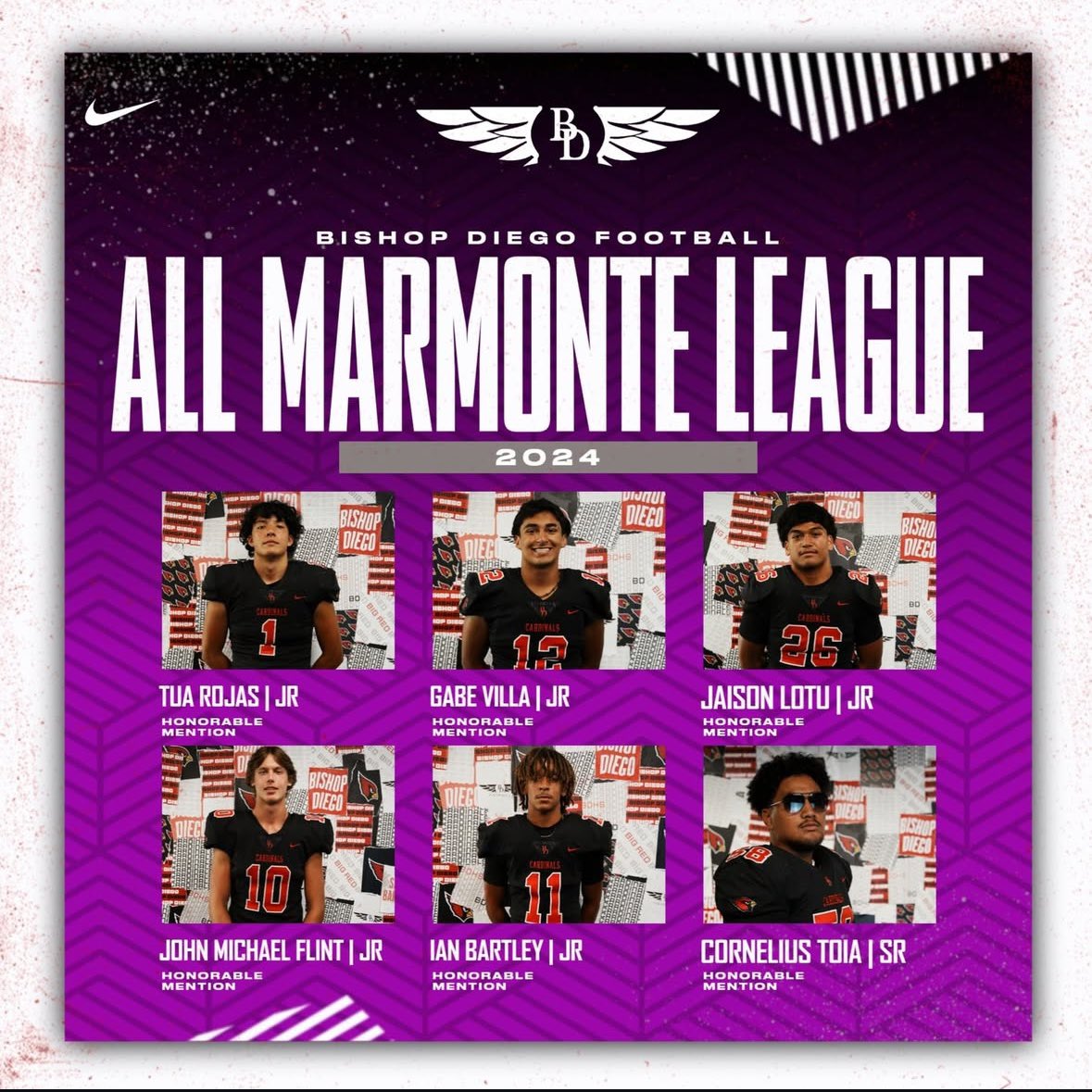 Congratulations👏 to our All Marmonte League athletes🏈

#GoCardinals