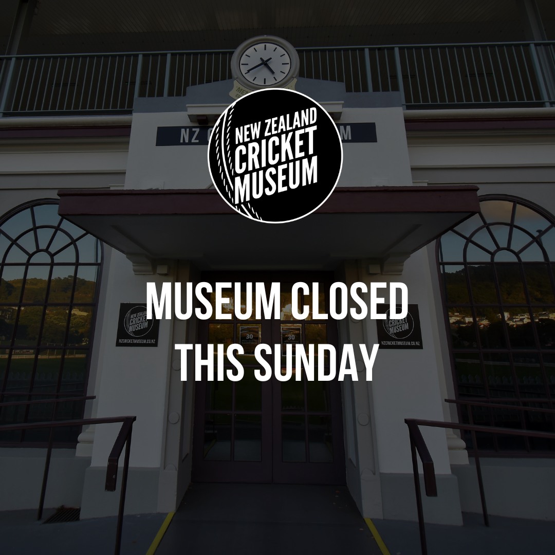 The NZ Cricket Museum will be closed this Sunday 22 December. Our apologies for any inconvenience - we will be open tomorrow for the White Ferns v Australia Match which is free entry - redeem your free ticket at tickets.nzc.nz 🏏