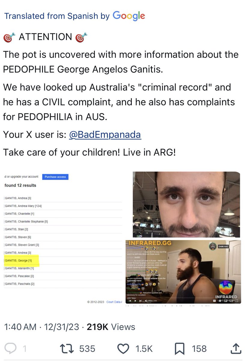 Meme_murf's tweet image. Turns out Badempanada fled from Australia to Argentina because he had a criminal record, one of which complaints included pedophilia. 

This means Hasan Piker spent several days streaming and endorsing the videos of a would-be convicted pedophile to defend himself.