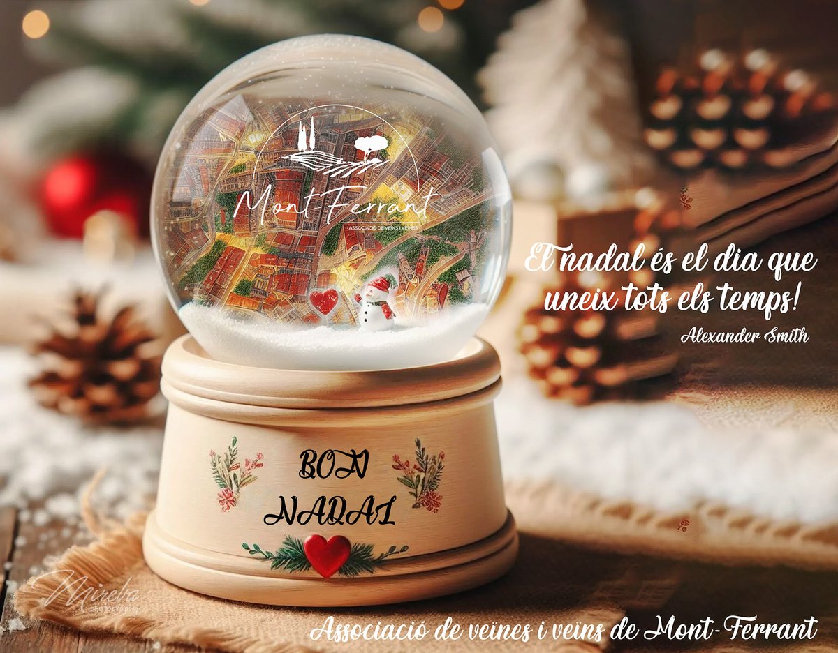 avvmontferrant's tweet photo. Des de l'Associació de veïnes i veïns de Mont-Ferrant us desitgem un Bon Nadal, un barri molt unit i un millor 2025! 
Bones Festes! 🎄🎊🎅🏻🔔
#avvmontferrant
#Blanes https://t.co/bbxRVWqFRA