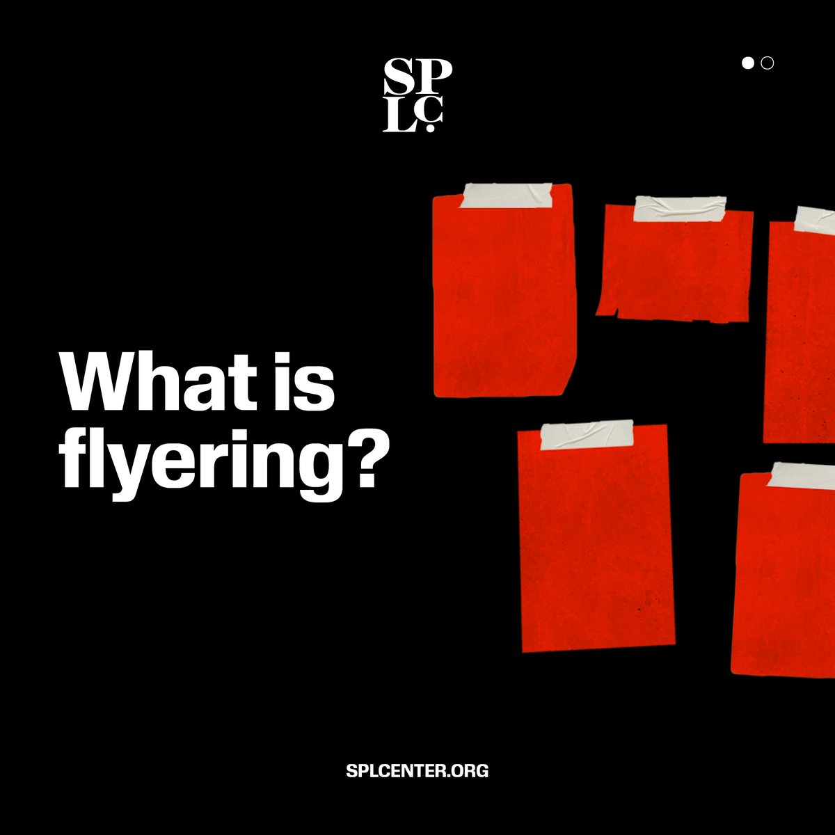 splcenter's tweet image. Have you seen a racist propaganda flyer in your neighborhood? 📣 Report it, Speak Out, and Take it Down!

As a publicity and intimidation tool, flyering is a staple of far-right recruitment and propagation that we&apos;ve seen increase over the years. #YIHE #RefuseHate