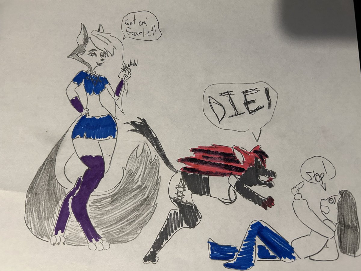 Scarlet Raven (23) attacking and killing her evil mom after discovering she can turn into a wolf and become friends with Loona then goes to hell with her after 🐺🖤