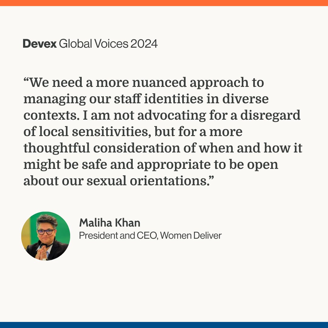 Honoured to be featured (for the second year in a row!) in the #Devex Global  Voices for my article urging #InternationalDevelopment to do better for #LGBTQIA  professionals, in order to make it a more #inclusive (and thus more effective) sector. 

lnkd.in/eJWFh5rf