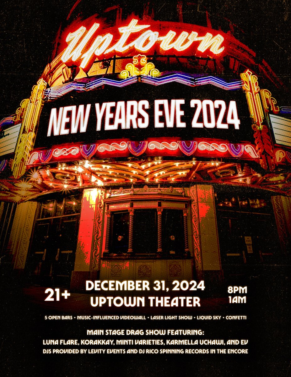 102.5 JACK FM (@1025jackfm) on Twitter photo Ring in the new year with us at <a href="/uptowntheaterkc/">Uptown Theater</a> NYE 2024! 🎊
The party is spread through FOUR event spaces so whether you prefer a big group... or a low-key space... you can choose your vibe!
Tickets: uptowntheater.com/new-years-eve Ring in the new year with us at <a href="/uptowntheaterkc/">Uptown Theater</a> NYE 2024! 🎊
The party is spread through FOUR event spaces so whether you prefer a big group... or a low-key space... you can choose your vibe!
Tickets: uptowntheater.com/new-years-eve