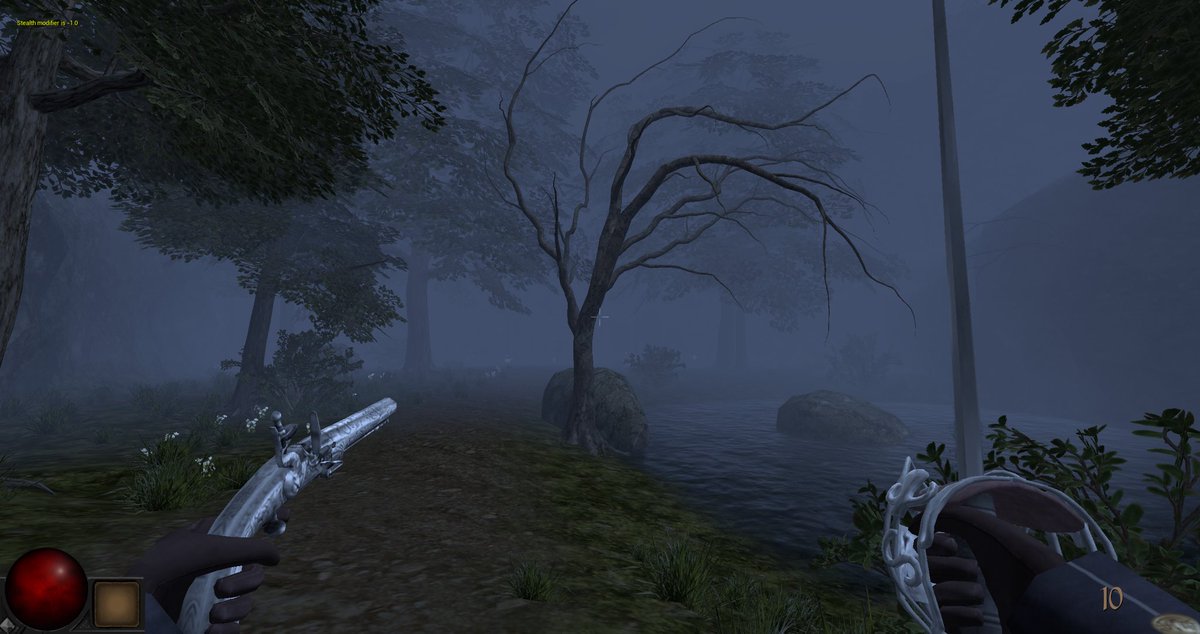 JonnySixtyFour's tweet photo. Currently trying to dial in a more Morrowind type vibe. Replaced the standard UE tonemapper, created a highly customisable (and cheap!) fog/skybox system and stopped playing the shadow game. https://t.co/L3tTcMaUu9