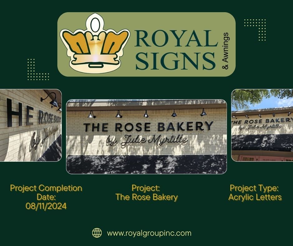 RoyalSigns_USA's tweet image. Take a look at this charming sign we created for The Rose Bakery. Perfectly crafted to reflect their delightful offerings, it’s as inviting as their baked goods!
#SignCompanyNearMe #NationalSignCompany #HTX #DFW #ATX

Let us make your business stand out with custom signage!