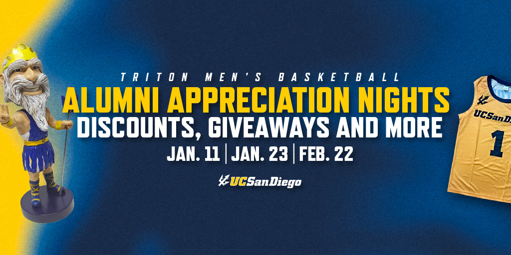 Our <a href="/UCSDmbb/">UC San Diego Men’s Hoops</a> team earned a historic win this week! We have now won 8 consecutive games and sit at 10-2 on the season. 🔥

Be a part of this monumental era, and join us at Alumni Appreciation Nights at LionTree Arena. Secure three games for $20: bit.ly/3VMyMzA 🏀🔱