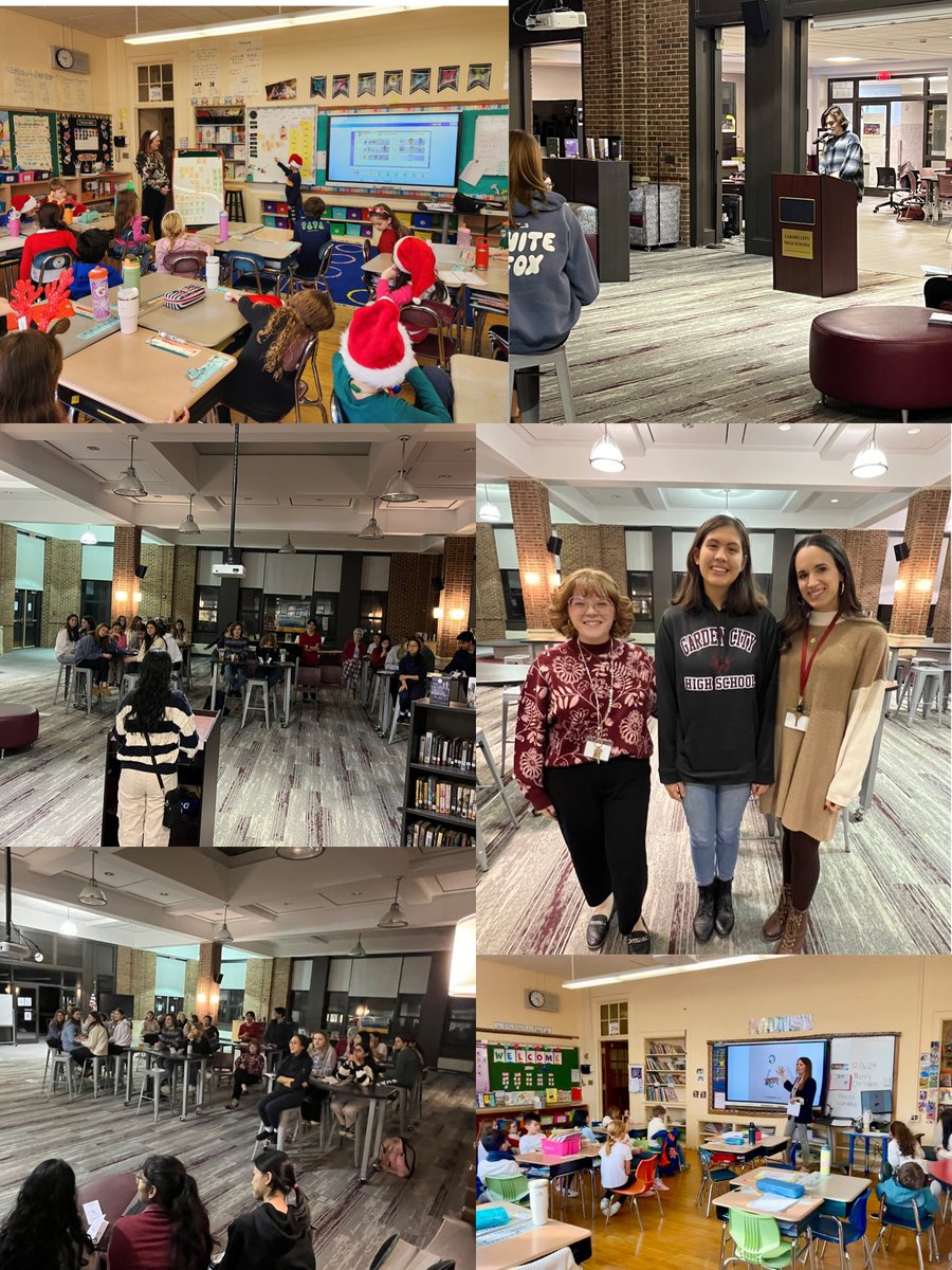 LaurenKaufmanGC's tweet photo. From teaching a festive 3rd-grade Fundations lesson on the tricky “schwa” sound to hearing high school literary circle Ss, led by two of our new English teachers, celebrate the season with poetry - it’s pure joy to see literacy in action! 🤩📚💫 #GCGrows https://t.co/iPBiElPMzy