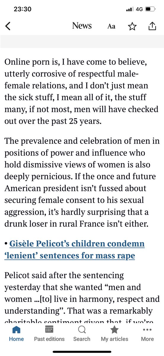 Robert Crampton in The Times on the Pelicot trial and the role of porn in the disintegration of respectful male/ female relations. He’s not wrong.