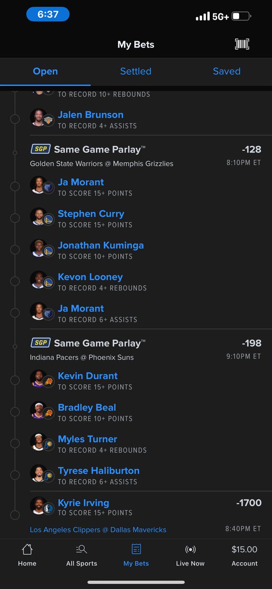 MrTailMyBets's tweet photo. Later nba games #GamblingX #GamblingTwitter 

Check out my bet on FanDuel Sportsbook! 
 https://t.co/WnV1i6GNM1 https://t.co/9sBs9ZIwnG