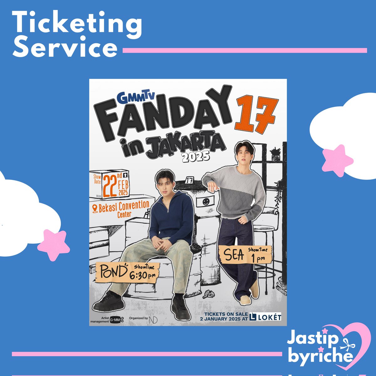 jastipbyriche's tweet photo. Open Jaswar GMMTV FANDAY 17 in JAKARTA

✅Fee: 150k/tix
✅Data pribadi + self payment
✅100% Trusted

☎️DM US

#GMMTVFANDAY17
#SEAFANDAYxJAKARTA
#PONDFANDAYxJAKARTA
#GMMTV https://t.co/93HUH3II4m
