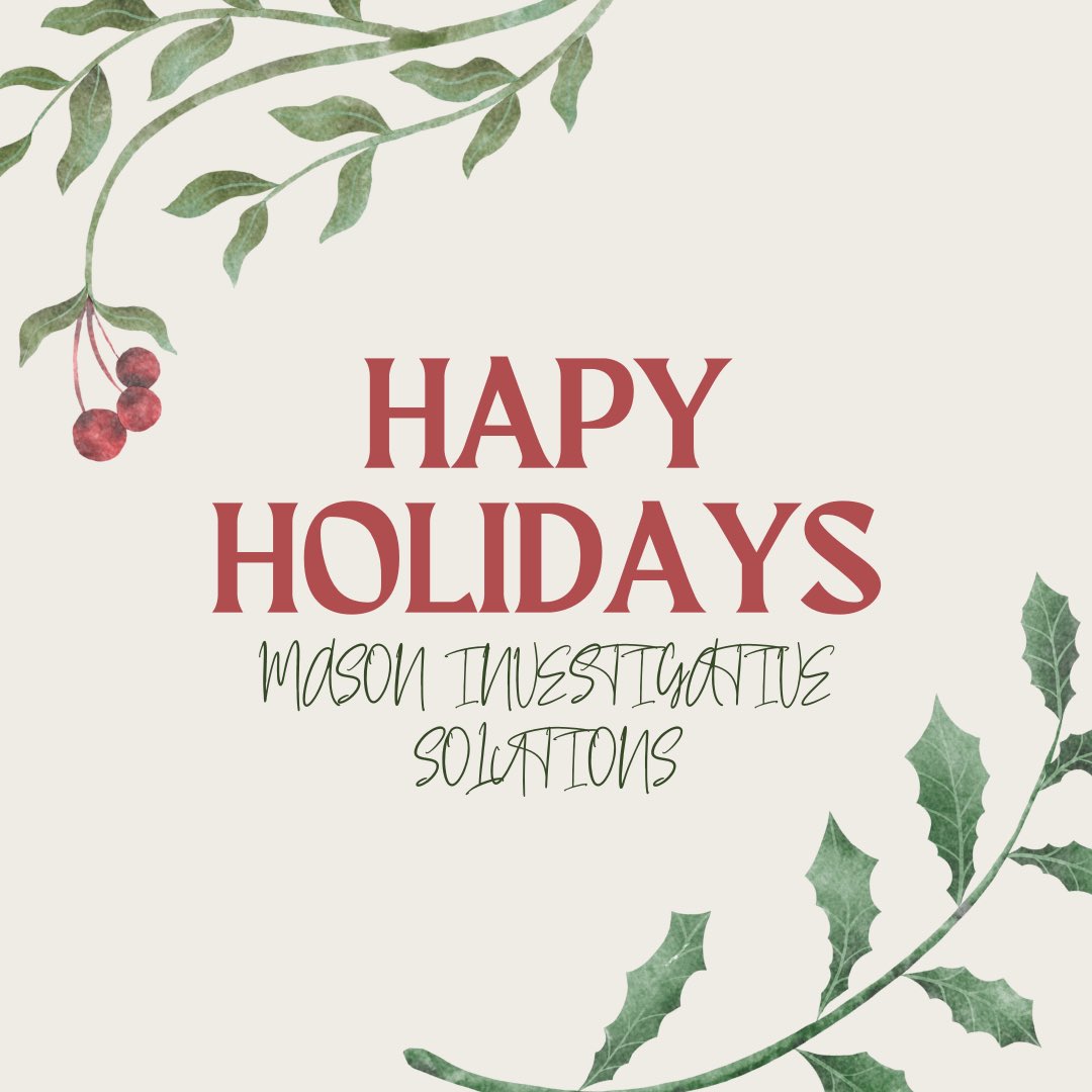 Happy Holidays!

Thank you to all of our clients and investigative partners for another great year!

#PrivateInvestigator