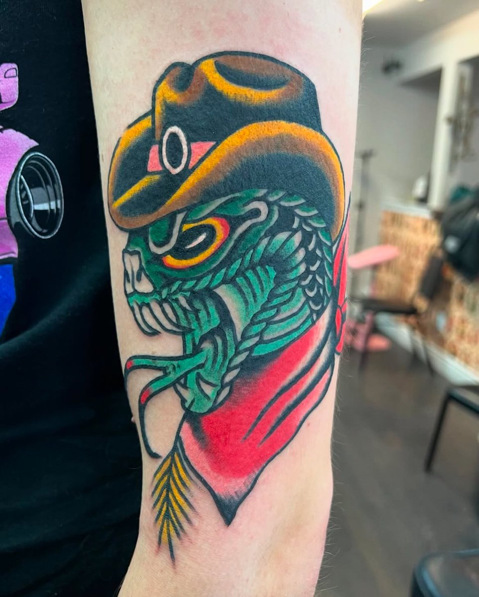 Cow snake - another trad piece by Abe Upshaw!