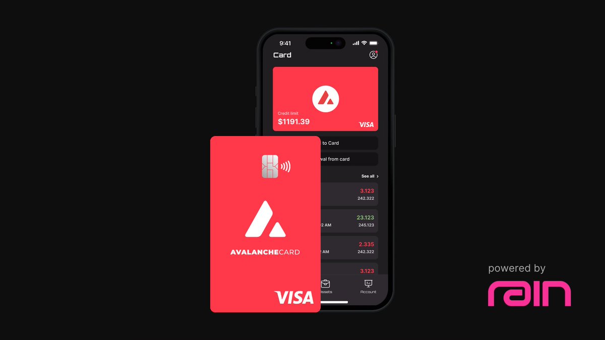 The Avalanche Card lets users tap into their crypto assets to use for  everyday purchases, while retaining the security and ownership in a  self-custody wallet. Available in both physical and virtual cards.