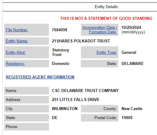 A moment of silence for those who sold DOT before ETF