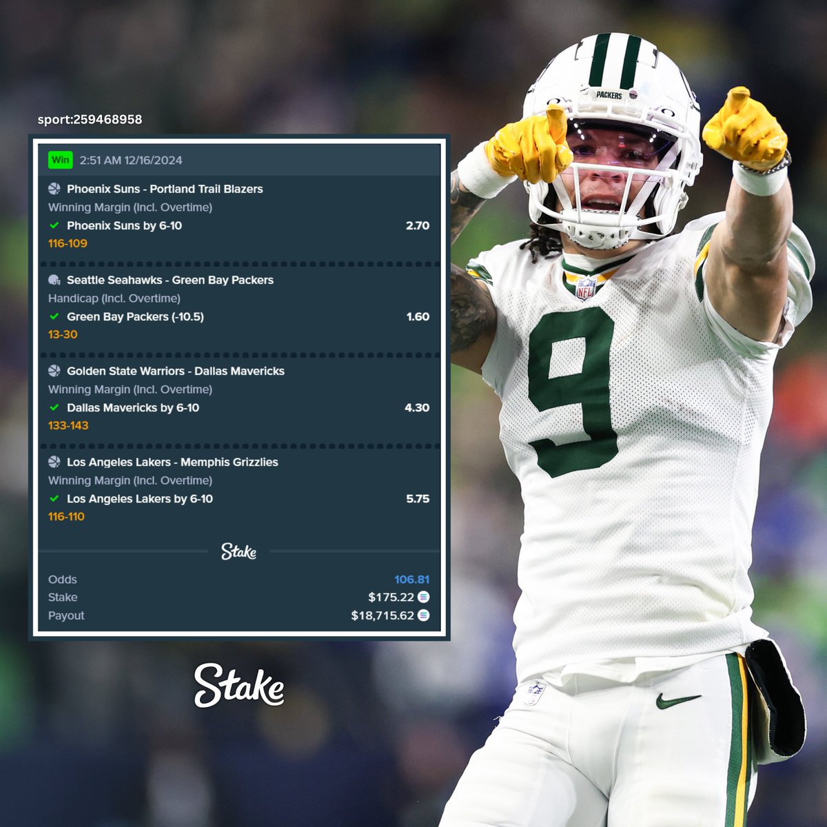 No days off for parlay Ws 😤