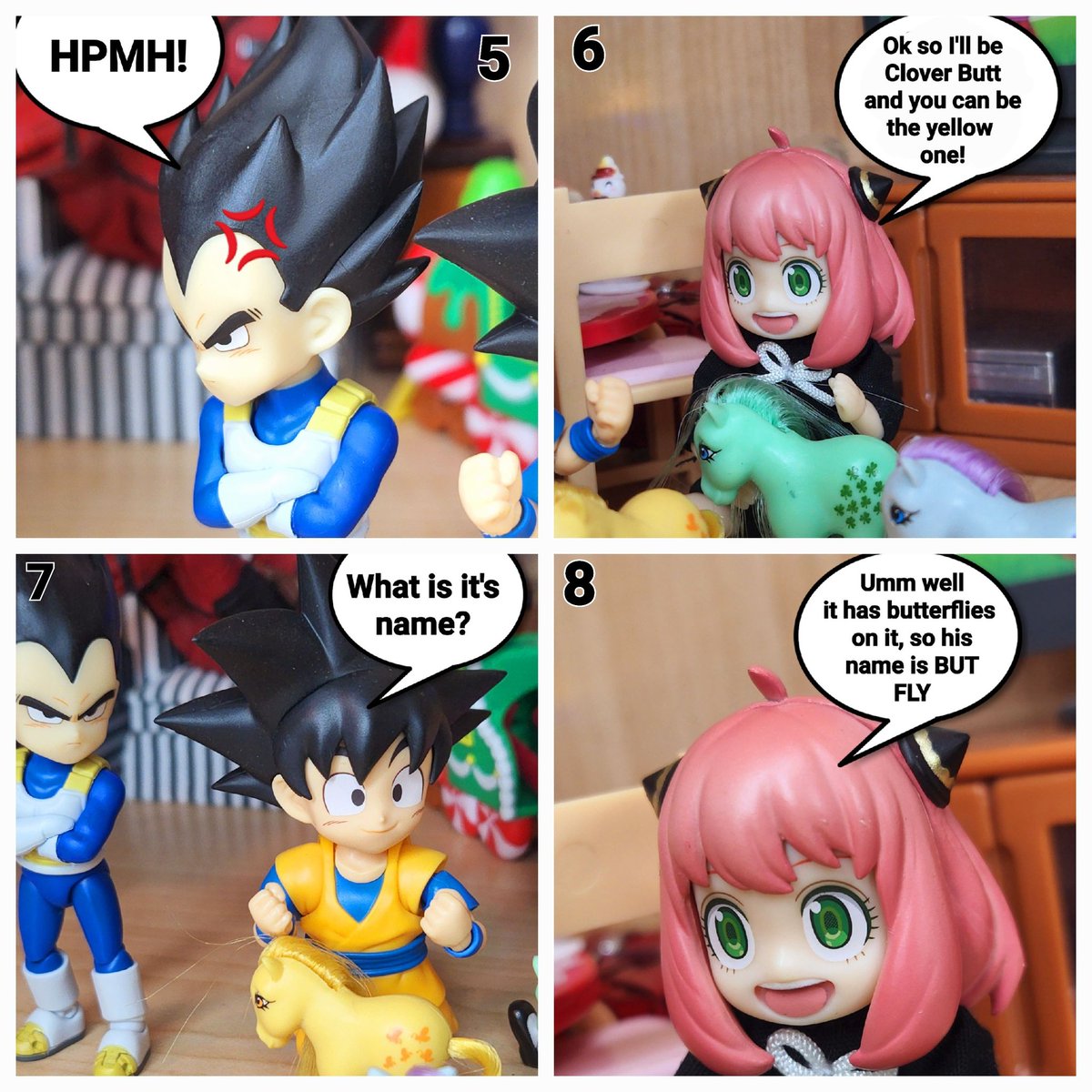 VegetaIV732's tweet photo. (Anya plays with Goku and Vegeta) https://t.co/1NGLFXyGq9
