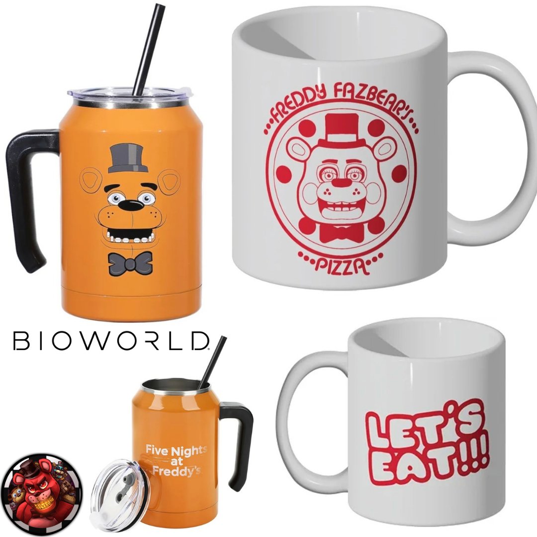 FazBearCollects's tweet image. 🐻🍕Brand new freddy face Tumbler and let&apos;s eat mug coming soon by @BioworldMerch 🍕🐻

#fnaf #bioworld #fivenightsatfreddys #scottcawthon #fnafnews #fnafmerch #mug #freddy