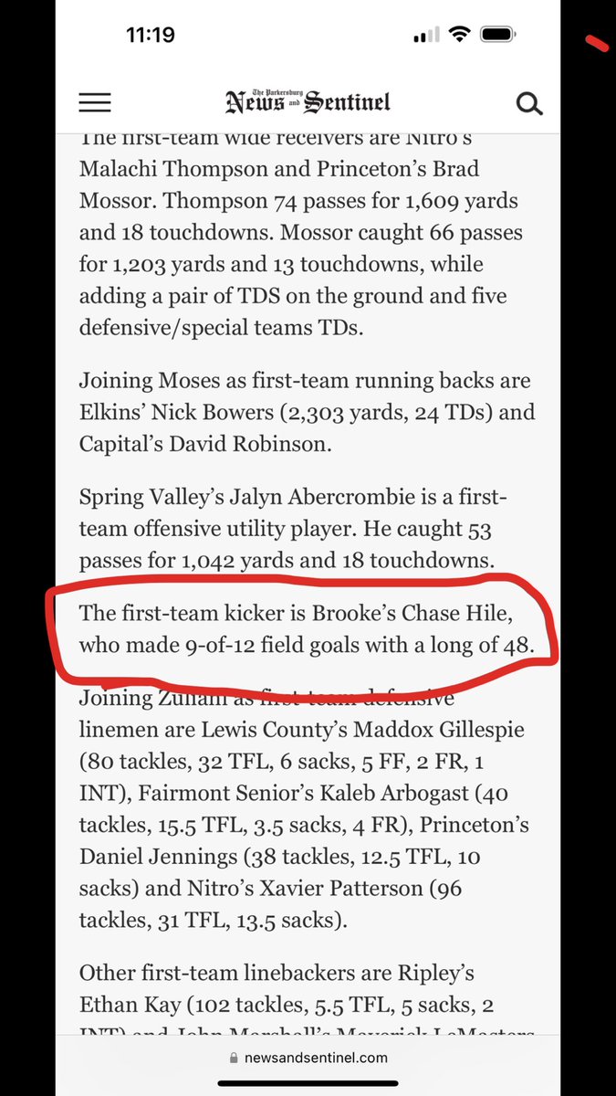 Chase hile (@hile_chase) on Twitter photo Blessed to be named first team All State!! <a href="/BrookeBruinsFB/">Brooke Bruins Football</a> <a href="/PrepRedzoneWV/">Prep Redzone West Virginia</a> <a href="/TuckerDonati/">Tucker Donati</a> <a href="/CoachKoonz/">Jeff Koonz</a> <a href="/CoachTThompson/">Tony Thompson</a> <a href="/coachmonte91/">jeff monteroso</a> <a href="/CoachCedWhit/">Ced Whitaker</a> <a href="/FlashTanski/">Bart Tanski</a> <a href="/WVUFBRecruiting/">West Virginia FB Recruiting</a> <a href="/coachkendall_/">Kendall Brest</a> <a href="/CoachJGalante/">Johnathan Galante</a> <a href="/CoachTonyGibson/">Tony Gibson</a> <a href="/CoachAdamWhite/">Adam White</a> <a href="/Steuby_Kicker35/">Ian Phillips</a> Blessed to be named first team All State!! <a href="/BrookeBruinsFB/">Brooke Bruins Football</a> <a href="/PrepRedzoneWV/">Prep Redzone West Virginia</a> <a href="/TuckerDonati/">Tucker Donati</a> <a href="/CoachKoonz/">Jeff Koonz</a> <a href="/CoachTThompson/">Tony Thompson</a> <a href="/coachmonte91/">jeff monteroso</a> <a href="/CoachCedWhit/">Ced Whitaker</a> <a href="/FlashTanski/">Bart Tanski</a> <a href="/WVUFBRecruiting/">West Virginia FB Recruiting</a> <a href="/coachkendall_/">Kendall Brest</a> <a href="/CoachJGalante/">Johnathan Galante</a> <a href="/CoachTonyGibson/">Tony Gibson</a> <a href="/CoachAdamWhite/">Adam White</a> <a href="/Steuby_Kicker35/">Ian Phillips</a>