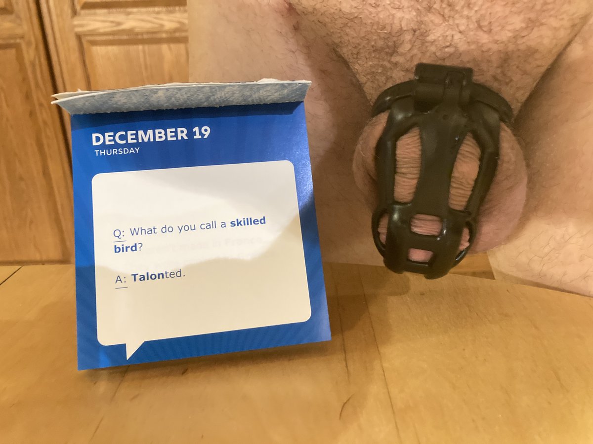 NudeCanadianBoy's tweet photo. December 19 Dad Joke #CageCheck #Chastity #GayChastity #MaleChastity #SelfLocked #TeamLocked https://t.co/AKruHScFYH