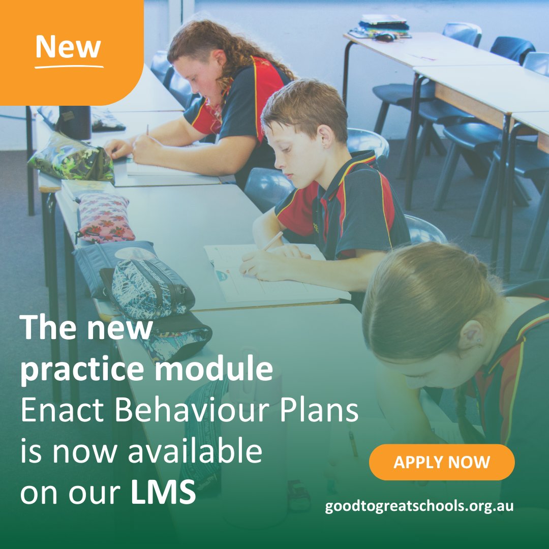 GoodtoGreatAust's tweet photo. With 4 comprehensive lessons, Enact Behaviour Plans is one of many Professional Learning Practice Modules designed by GGSA. Helping you elevate your practice as an educator from good to great. 
Learn more at https://t.co/XPt3gmg9vm

#GGSA #GGSACommunity https://t.co/wPLM3u2n5F
