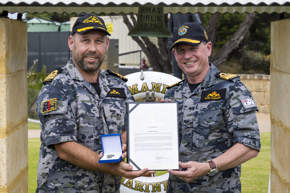 CN_Australia's tweet photo. I recently travelled to HMAS Stirling in Western Australia to address #AusNavy’s Submarine Force and present some of the end of year awards for #OurNavy submariners.

BZ to you all for an outstanding contribution to our Navy in 2024. https://t.co/JkkLENiEry