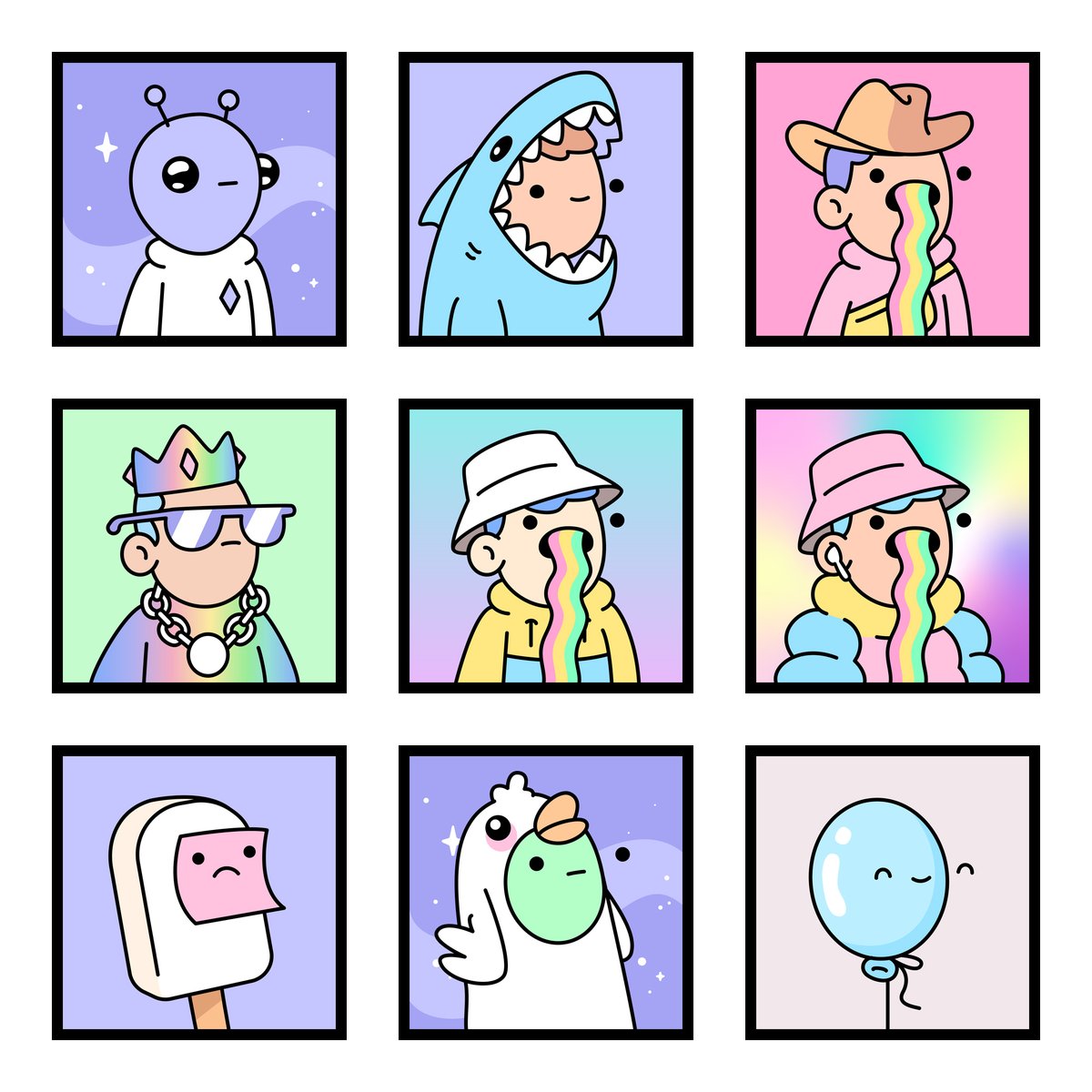 [1/2]

What a... feeding frenzy?  Highest <a href="/doodles/">doodles</a> buys (ranked by $USD) since mid-November*:
   👽  Purple Alien:  42.69 eth / $135k
   🦈  Shark:  30 eth / $103k (today)
   🌈  Rainbow Puke:  14.5 eth / $57k
   👑  Holo Crown/Sweater  13.5 eth / $52k
   🌈  Rainbow Puke:  15