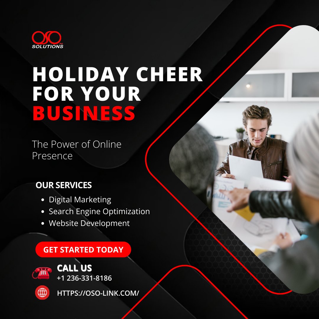 osolinkcanada's tweet image. Let’s make your brand unforgettable this holiday season!

CONTACT US HERE:
info@oso-link.com
+1 236 331 8186
oso-link.com

#HolidayMarketing #OnlinePresence #WebsiteDesign #DigitalMarketing #BusinessGrowth #SmallBusinessSuccess