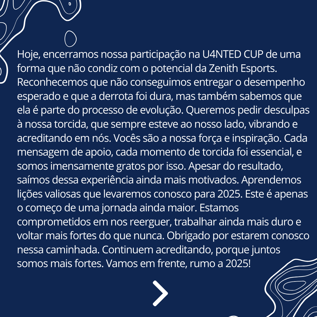 _ZenithEsports_'s tweet photo. Nota Oficial – Obrigado, Torcida!

Agradecemos à torcida incrível que esteve conosco na U4NTED CUP. Apesar do resultado, aprendemos e seguimos focados. Voltaremos em 2025 mais fortes! 💙⚡ 

#Zenithesports #GoZNT #temporada2025 https://t.co/0wsb4Zsnab