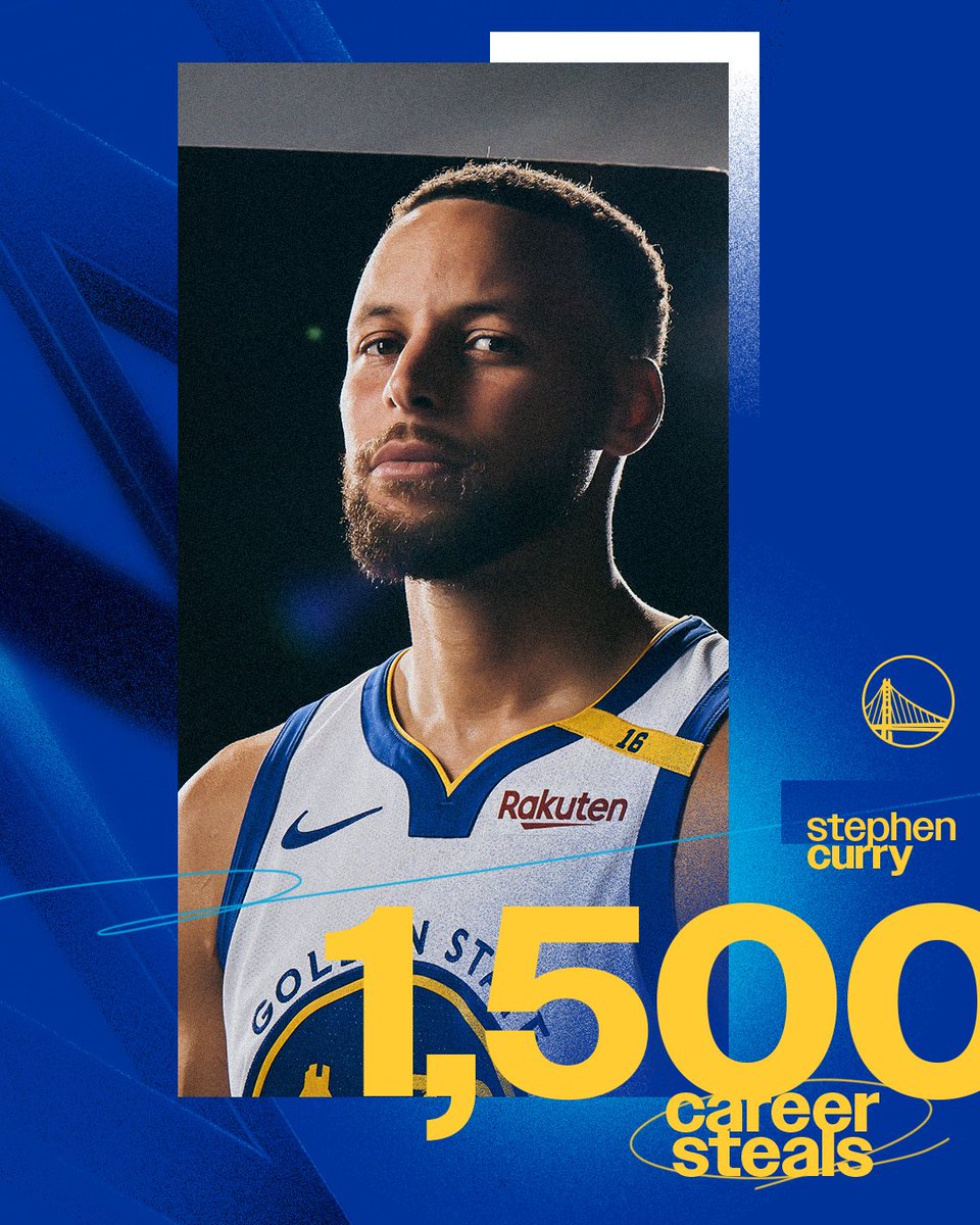 Stephen Curry is the first player to reach 1,500 career steals in a Warriors uniform 👏