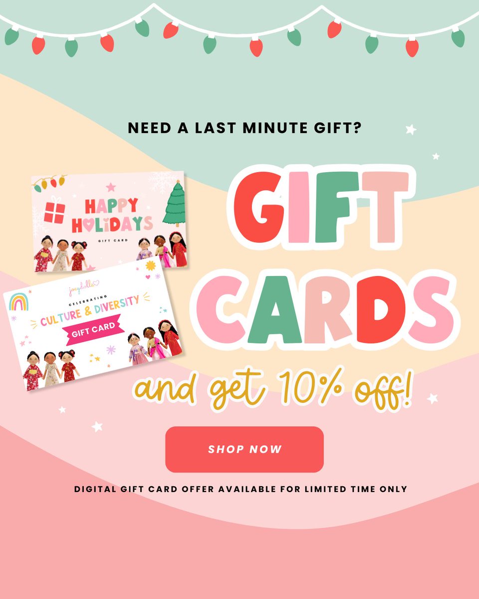 🎁 Last-Minute Gift? Joeydolls Gift Cards make gifting easy and meaningful. 🌏 Get 10% OFF now through Dec 25th and spread joy this holiday season! ❤️ 👉 Shop now: joeydolls.com/shop/gift-card/

#Joeydolls #LastMinuteGifts #InclusiveToys #RepresentationMatters
