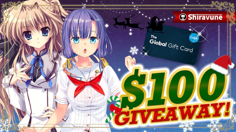 shiravune's tweet image. ☃ $100 GIVEAWAY! ☃
Repost for your chance to WIN a $100 Global Gift Card!

Make sure to check our Steam page for our Winter Sale! 🛒:store.steampowered.com/publisher/shir…
