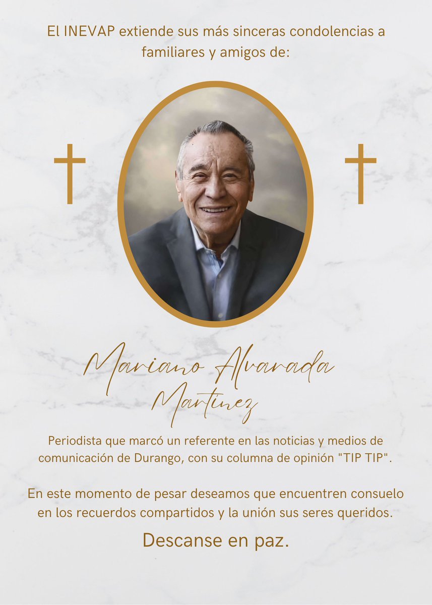 inevap_dgo's tweet image. ⚪Nuestro más sentido pésame y solidaridad 🕊