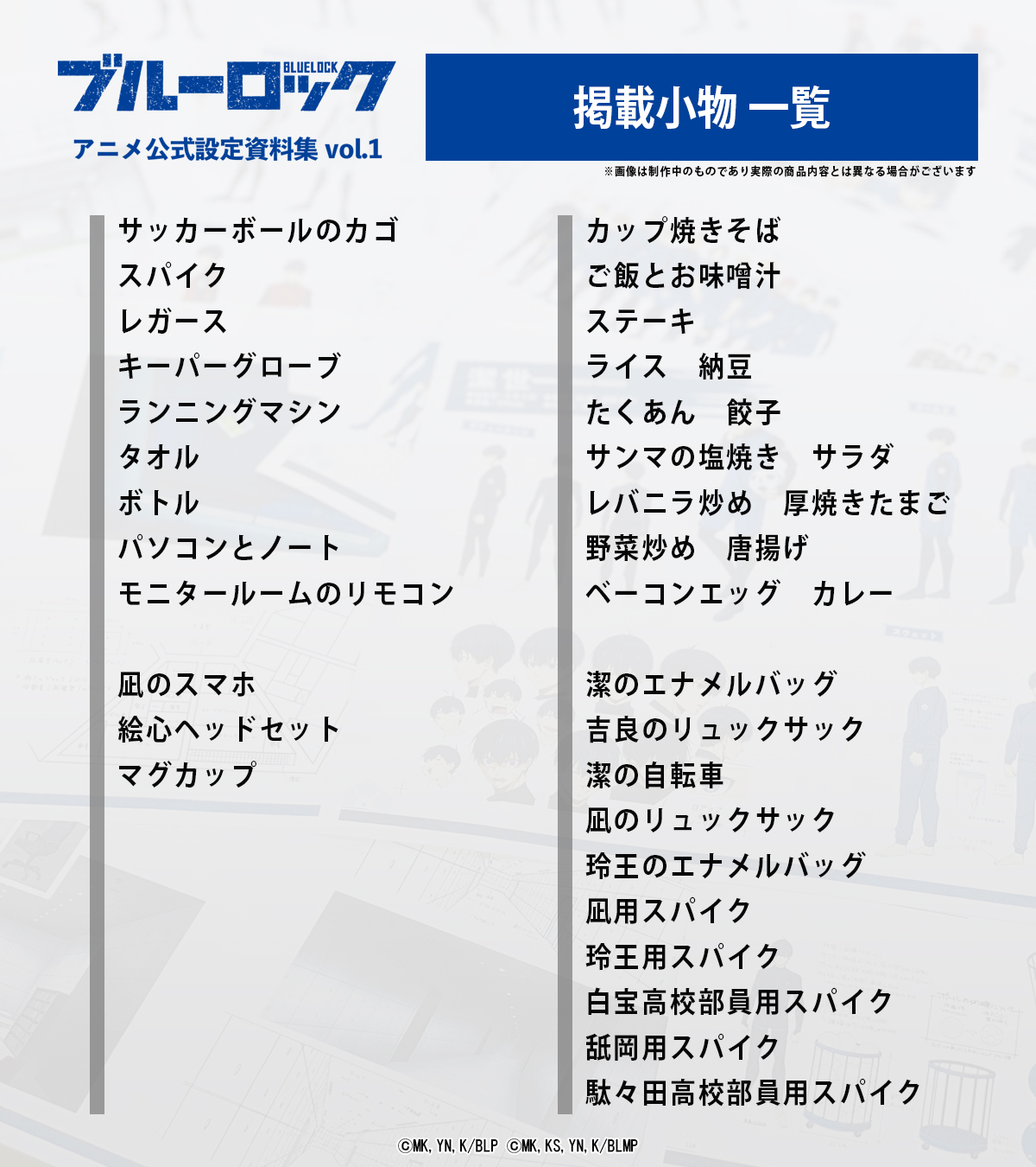 ブルーロック アニメ公式設定資料集 vol.1 ブルーロック アニメ公式設定資料集Vol.1 : アニメ＆漫画 グッズ情報