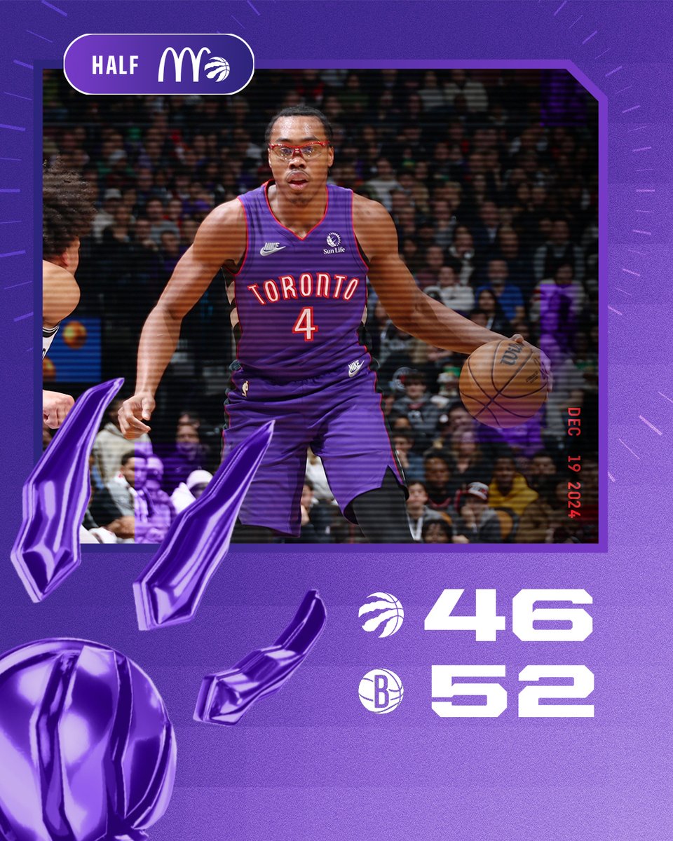 Raptors's tweet photo. at the half 

Presented by @McDonaldsCanada https://t.co/AAzodx0wBd